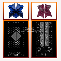 Personnalisé Orange Violet Rouge Clair Or Strass Transfert Hot Fix Chaleur Prêt à Presser Bling DIY Applique pour Cheveux Cheer Bow Dance