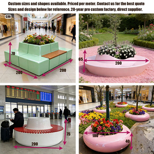 Custom Combined Planter <b>Bench</b> UHPC Modern Outdoor Furnishings Durable Public Seating for Hotel Exterior Terraces - Product Image 6