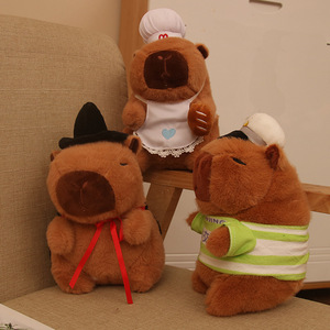 En gros, Peluche Capybara de 8 pouces, réconfortante, rembourrage en coton PP, emballée sous vide, unisexe, finition vernie UV, pour boutique, mariage et jeté de mariage - Product Image 3