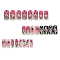 Vente chaude Halloween Crâne Coeur Araignée Conception Cercueil Faux Ongles Halloween Acrylique Press-On Ongles pour Doigts ABS En Gros