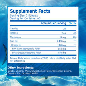 Kapsul Minyak Ikan <span class=keywords><strong>Omega</strong></span> <span class=keywords><strong>3</strong></span> EPA DHA Suplemen Kapsul Lunak untuk Kesehatan Jantung dan Sendi - Product Image 5