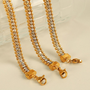 Fashion Chain <b>Bracelet</b> Gold Rhinestone <b>Ball</b> Design Party Jewelry Women's <b>Bracelet</b> Zinc Alloy Channel Setting SL90 - Product Image 3