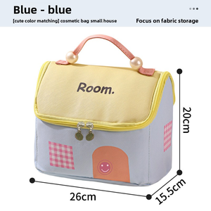 Tùy Chỉnh Hàn Quốc Dễ Thương Ngôi Nhà Nhỏ Trang Điểm Túi Công Suất Lớn Lưu Trữ Phân Vùng Du Lịch Xách Tay Vệ Sinh Cá Nhân Túi Xách - Product Image 6