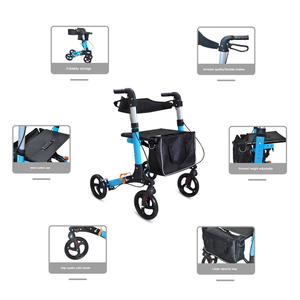 Marcheur et déambulateur pliants en aluminium de nouvelle arrivée Rollator pliable personnalisé pour personnes âgées Chariot pour adultes marcheur pour paralysie cérébrale - Product Image 2