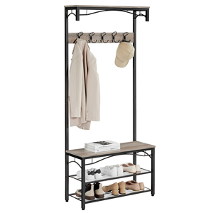 Clothes Rack Coat Rack Clothes Rack Floor Stand Coat Rack For Store Design Metal Wooden Hallaway Coat Rack With Shoe Cabinet