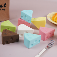 Balle anti-stress Zoey Squishy en forme de fromage, jouet sensoriel en caoutchouc souple, simulation alimentaire, pour adultes et enfants, soulagement du stress, cadeaux de fête, usage quotidien