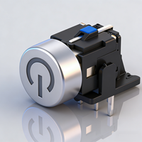 Interrupteur Tactile Momentané 6X7.2-13.5L 12V 50mA SMD/à Montage sur Panneau, Micro-Bouton Poussoir, Connecteur Latéral, Terminal DIP, LED Bleue, Capuchon d'Alimentation
