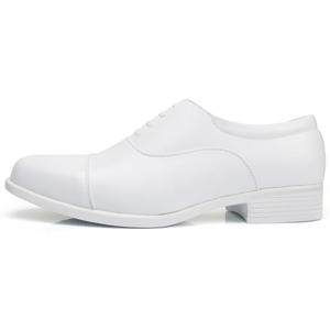 <b>White</b> Leather Men's Dress Shoes Pointed Toe Formal Wedding Oxford Shoes With <b>Laces</b> Durable <b>White</b> Shoe For Special Occasions - Product Image 4