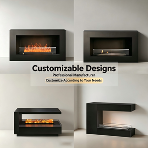 Chimenea de <span class=keywords><strong>Alcohol</strong></span> de Bioetanol con Vista Panorámica Abierta, Personalizada de Fábrica, Quemador Atomizador 3D con Fuego Real, Vidrio a Prueba de Explosiones, Montada en Pared - Product Image 3
