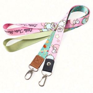 Free Sample No Minimum Order Custom Printed <b>Lanyard</b> Long Neck Strap ID Holder <b>Polyester</b> Satin Nylon Material for Insurance End - Product Image 5