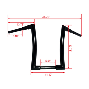 AOCHUANG12" 14" Fat Bars Motorcycle 1" 25.4mm Handle Bars Ape Hanger Handlebars for <strong>Harley</strong> - Product Image 3
