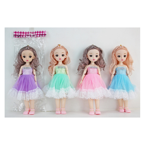 Poupées de mode 3D en PVC de 30 cm avec des yeux réalistes, des robes de styles variés et des accessoires pour cheveux, des bandeaux, des jouets en peluche de dessins animés - Product Image 4