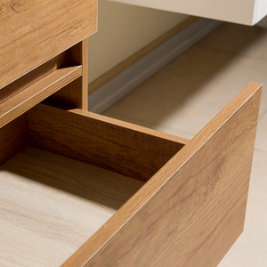 Vente en gros de meubles de vanité modernes muraux en bois naturel avec panneau pour lavabo de salle de bain Chine - Product Image 4