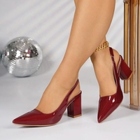 Chaussures de luxe pour femmes, talons blocs de créateur, chaussures habillées pour femmes, chaussures slingback