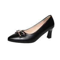 Vente en gros d'usine - Escarpins élégants pour femmes - Beige - Strass - Nœud - Bout pointu - Chaussures de bureau - Talon bloc