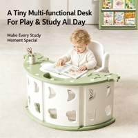 Ensemble de jeu modulaire 6-en-1 pour tout-petits : grimpeur, toboggan, chaise à bascule, parc de jeu, bureau d'étude – Mobilier de jeu d'intérieur pour la maison