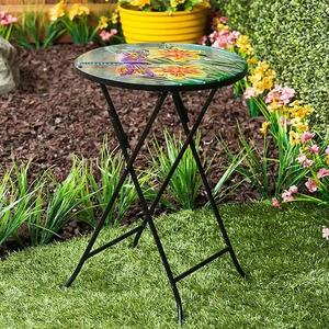 Hoa chuồn chuồn hoa ngoài trời Patio vườn trang trí vòng gấp bàn kính - Product Image 1