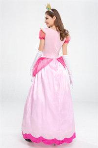 Disfraz de Princesa Rosa para Mujer, Vestido de Gala de Lujo con Corona y Guantes para Cosplay de Halloween - Product Image 6