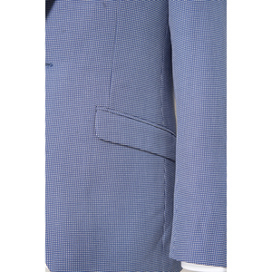 Costumes pour hommes <span class=keywords><strong>Blazer</strong></span> Respirant Single-Based <span class=keywords><strong>Bleu</strong></span> clair à <span class=keywords><strong>carreaux</strong></span> DMHBX007S-A2 Veste de costume faite à la main pour hommes Élégant - Product Image 5
