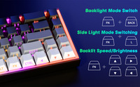 Teclado Mecánico RGB de 68 Teclas, Interruptores Azules Intercambiables en Caliente, Conexión USB C, Compacto, para Juegos, Compatible con Laptop y PC de Escritorio, Venta al Por Mayor
