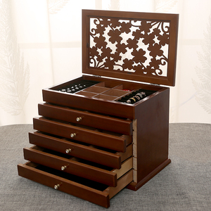 Boîtes de présentation en bois de haute qualité pour bagues, grandes boîtes de rangement en bois pour cadeaux de mode, vente en gros - Product Image 5