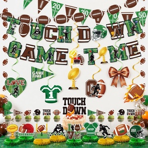 Amazons Neues Super Bowl Themen-Rugby Papier-Partygeschirr-Set Football Geburtstagsdekoration Wabendesigns Party - Product Image 1
