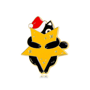 Personalizzato di natale Pin nero <span class=keywords><strong>Cat</strong></span> smalto distintivi Professionnel metallo emblema Anime per animali domestici bottone cappello di metallo per tappi - Product Image 3