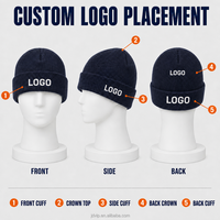 Op maat gemaakte camouflage stippen beanies, bedrijfsmutsen met boord, op maat gemaakt logo OEM borduurwerk, 100% acryl, promotioneel zakelijk cadeau, unisex