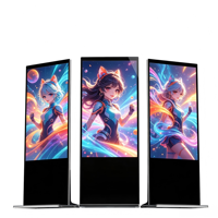 Ultradünnes Kommerzielles Digital Signage 43-65 Zoll 4K IPS Display 300 Nits Helligkeit Android 9.0 Cloud-basiertes CMS Touchscreen Bodenständer