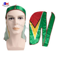 Haute qualité en gros Durag drapeau Haïti Durags pour hommes Durags soyeux Logo personnalisé impression d'usine