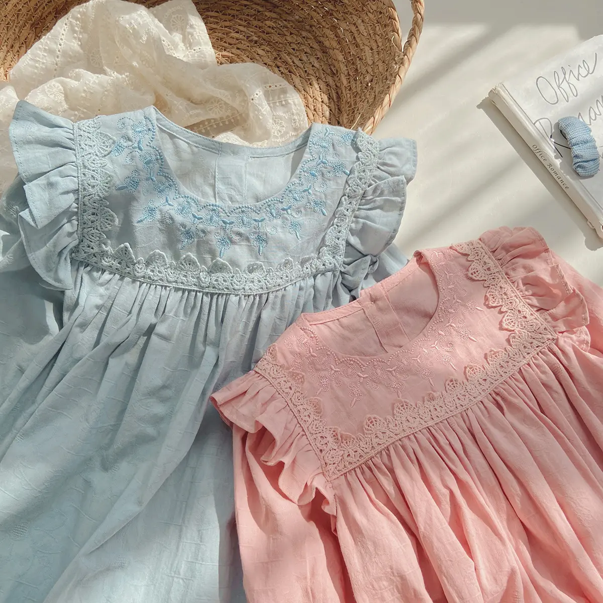 लड़कियों के लिए बच्चों के लिए पोशाक शरद ऋतु लंबी आस्तीन वाली कैज़ुअल फैशन मलमल 100% सूती बेबी गर्ल ड्रेस