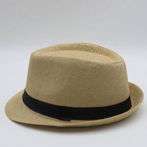 Toptan toplu hasır fötr şapka yazlık hasır şapka ekose Fedora şapka - Product Image 5