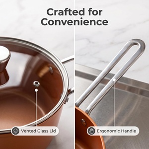 Juego de Utensilios de Cocina de Aluminio Fundido Antiadherente con Revestimiento de Granito Profesional, Olla, Cacerola, Sartén, Juego de Ollas y Sartenes para Cocina - Product Image 3