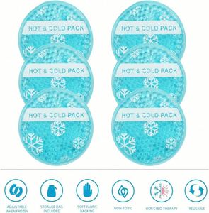 Bolsa de Compresión Mini Económica, Pequeña, para Terapia de Frío y Calor, 6 Unidades, Bolsa de Compresión Reutilizable con Perlas de Gel Redondas, Terapia de Frío y Calor - Product Image 1
