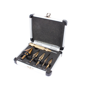Cross-Border Imperial Step Drill <b>Center</b> <b>Punch</b> Kit Six-Piece Aluminum Box Set Steel Plate Reaming Pagoda Drill Premium Drill Bits - Product Image 3