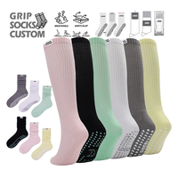 Chaussettes de yoga en coton personnalisées pour femmes, antidérapantes, pour Pilates, ballet, danse, chaussettes de yoga avec grip