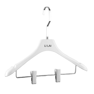 Nuovo negozio di abbigliamento da <span class=keywords><strong>donna</strong></span> bianco acrilico appendiabiti eleganti in acrilico trasparente <span class=keywords><strong>pantaloni</strong></span> appendiabiti con clip dorate - Product Image 2