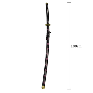 130cm One Piece Roronoa <span class=keywords><strong>Zoro</strong></span> Arme Réplique Shusui Katana Épée Véritable Samouraï Japonais - Product Image 2