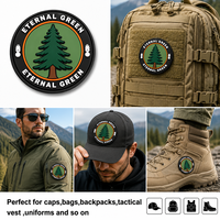 Patch PVC personnalisé en forme de forêt, 3D en relief, en caoutchouc souple, avec fixation auto-agrippante pour sacs à dos, vêtements et équipements d'extérieur