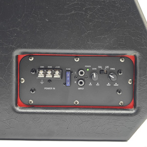 Boîte de <span class=keywords><strong>caisson</strong></span> de basses Audio à bobine unique en cuir de 10 pouces DC 12V Subwoofer <span class=keywords><strong>amplifié</strong></span> de voiture 900W système de son de crête Subwoofer de compétition - Product Image 6