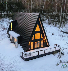 Maison triangulaire préfabriquée moderne de luxe, écologique, durable, imperméable, alimentée à l'énergie solaire, en structure bois-acier, appartement, villa - Product Image 3