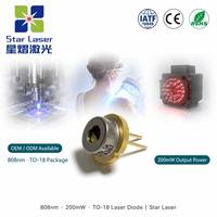 Diode laser infrarouge UNION OPTRONICS U-LD-80B051A 808nm 200mW TO56 5.6mm LD pour source de pompage et capteur médical