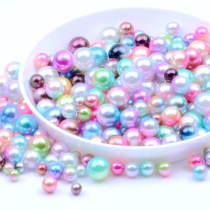 Perles d'imitation en gros, perles brillantes arc-en-ciel plaquées, breloques pour manucure et artisanat fait main - Product Image 1