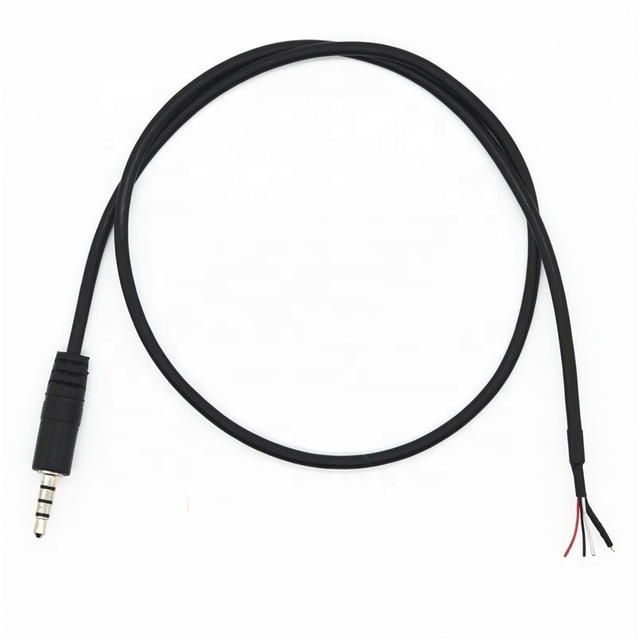 Wholesale 3.5mm Stereo Jack to Bare End Aux Cable Single End 3.5mm 4 Pole Jack Audio Extension Cord With Tail Tin Plating