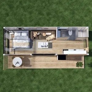 Estándares australianos Casas modulares prefabricadas de lujo de 2 dormitorios Casa de contenedores expandible plegable prefabricada de 20 pies y 40 pies