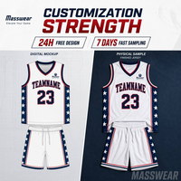 Ensemble d'uniformes de basketball personnalisés sans manches à col en V, maillot en polyester respirant sublimé à maille œil-de-perdrix pour équipes universitaires et collégiales