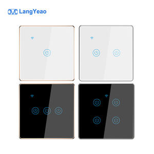 LangYeao EU UK 1/2/Gang Matter Smart Switch Hochwertiger Metallrahmen Kein Neutral draht Alexa Voice Control für Smart Home - Product Image 1