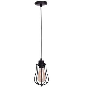 Stile Vintage E27/E26 <span class=keywords><strong>lampada</strong></span> a sospensione industriale in ferro nero <span class=keywords><strong>con</strong></span> lampadari a gabbia metallica e luci a sospensione - Product Image 2