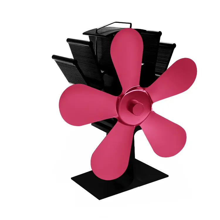 JW-058 Hot sale winter 5-Blade mini fireplace stove fan for Eco Friendly heat powered Wood stove