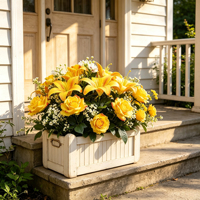 Bouquet de fleurs artificielles mixtes lys et roses avec remplisseurs, fausses fleurs pour la décoration intérieure, jardin printanier, centre de table de mariage